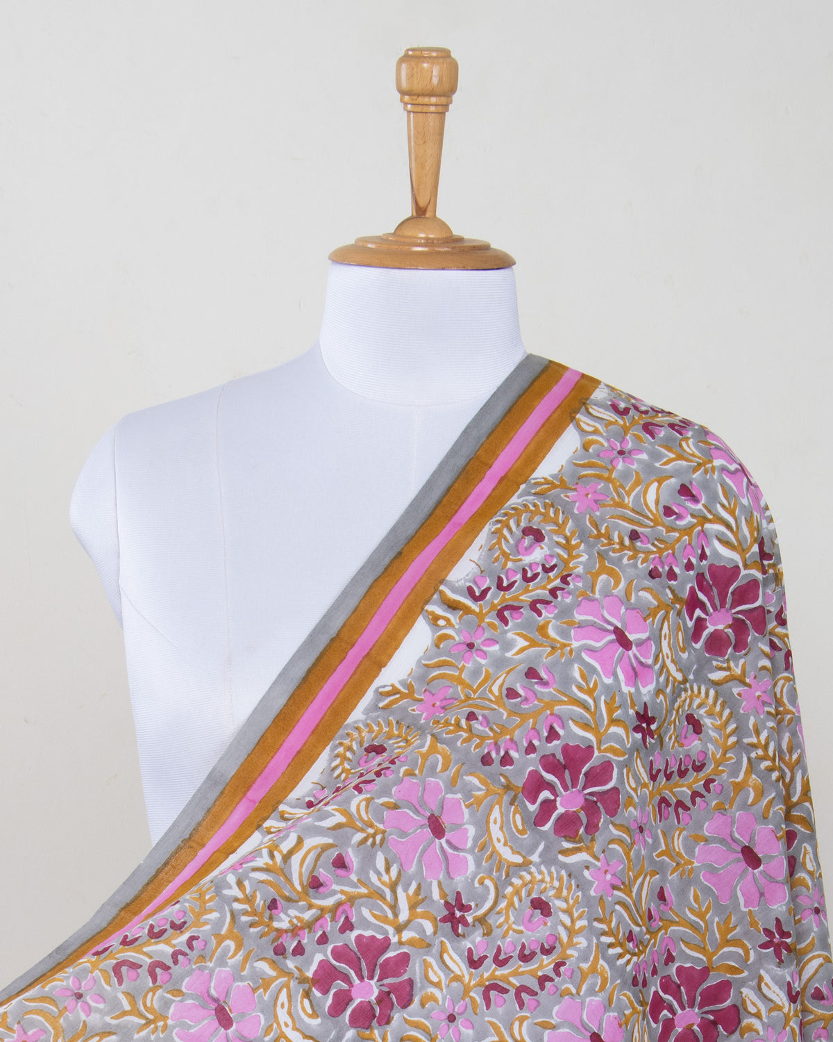 Pink Floral Printed Wrap Sarong For Women with Decorative Border