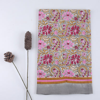 Pink Floral Printed Wrap Sarong For Women with Decorative Border