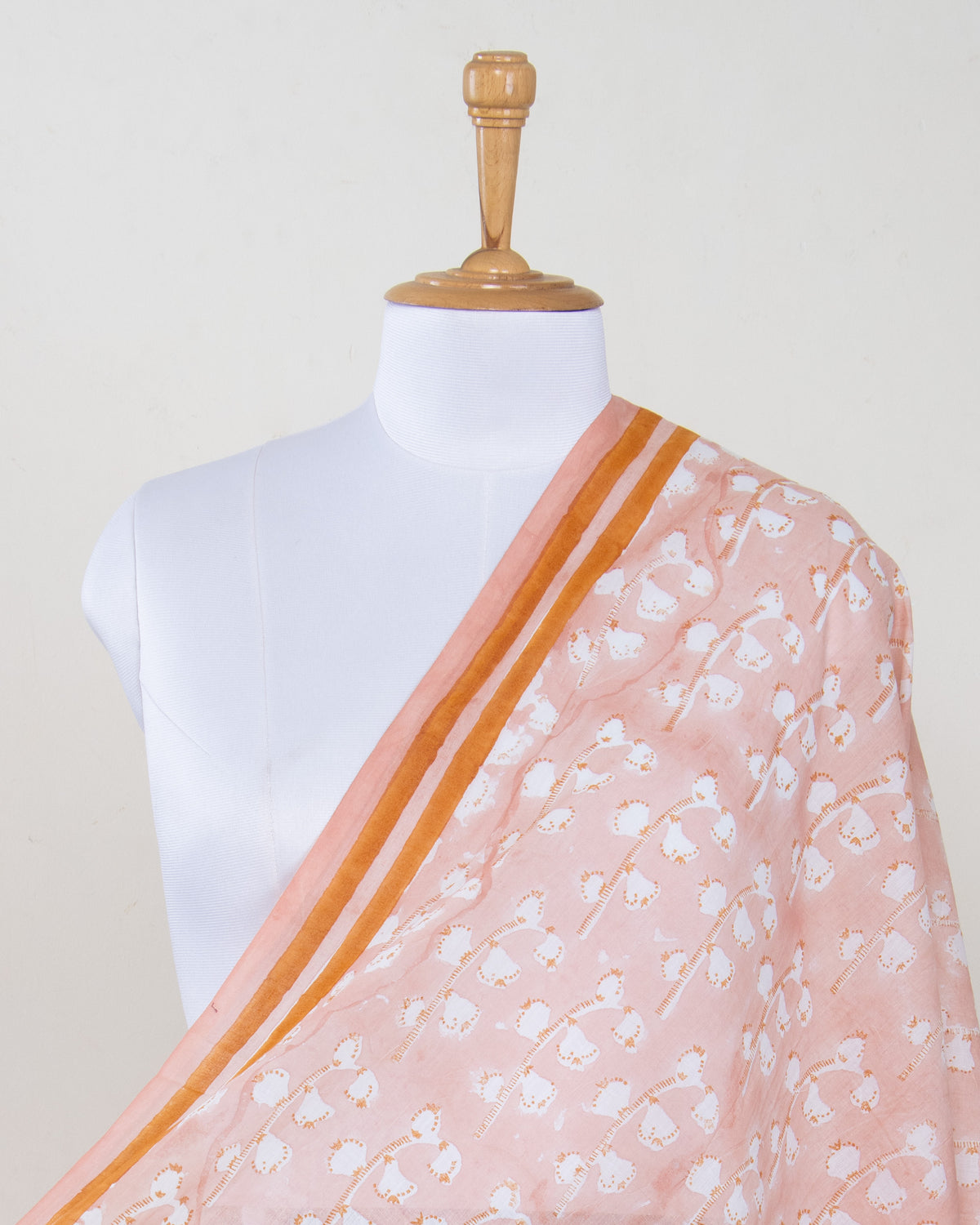 Blush Pink Floral Printed Cotton Sarong Wrap For Women