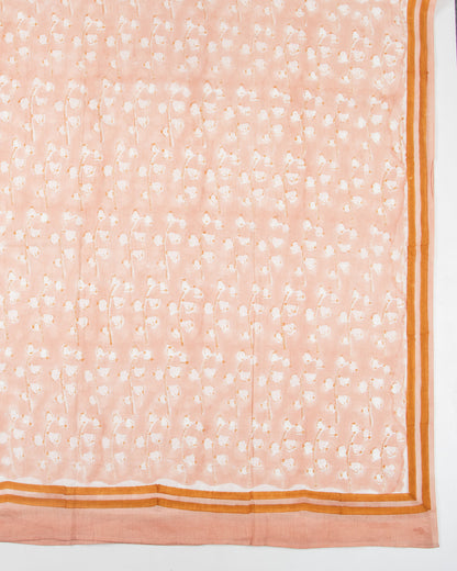 Blush Pink Floral Printed Cotton Sarong Wrap For Women