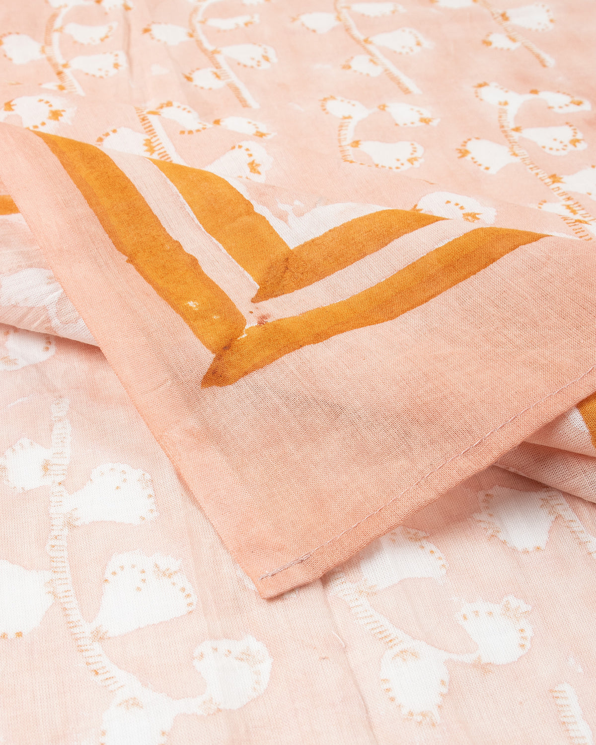 Blush Pink Floral Printed Cotton Sarong Wrap For Women