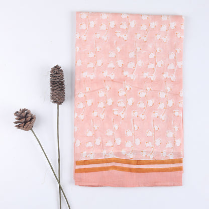 Blush Pink Floral Printed Cotton Sarong Wrap For Women