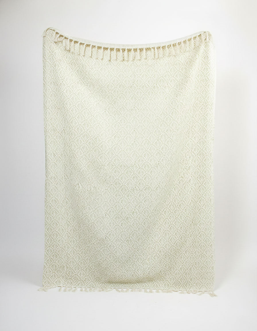 Sage Floral Cotton Throw Blanket Boho Botanical Decor