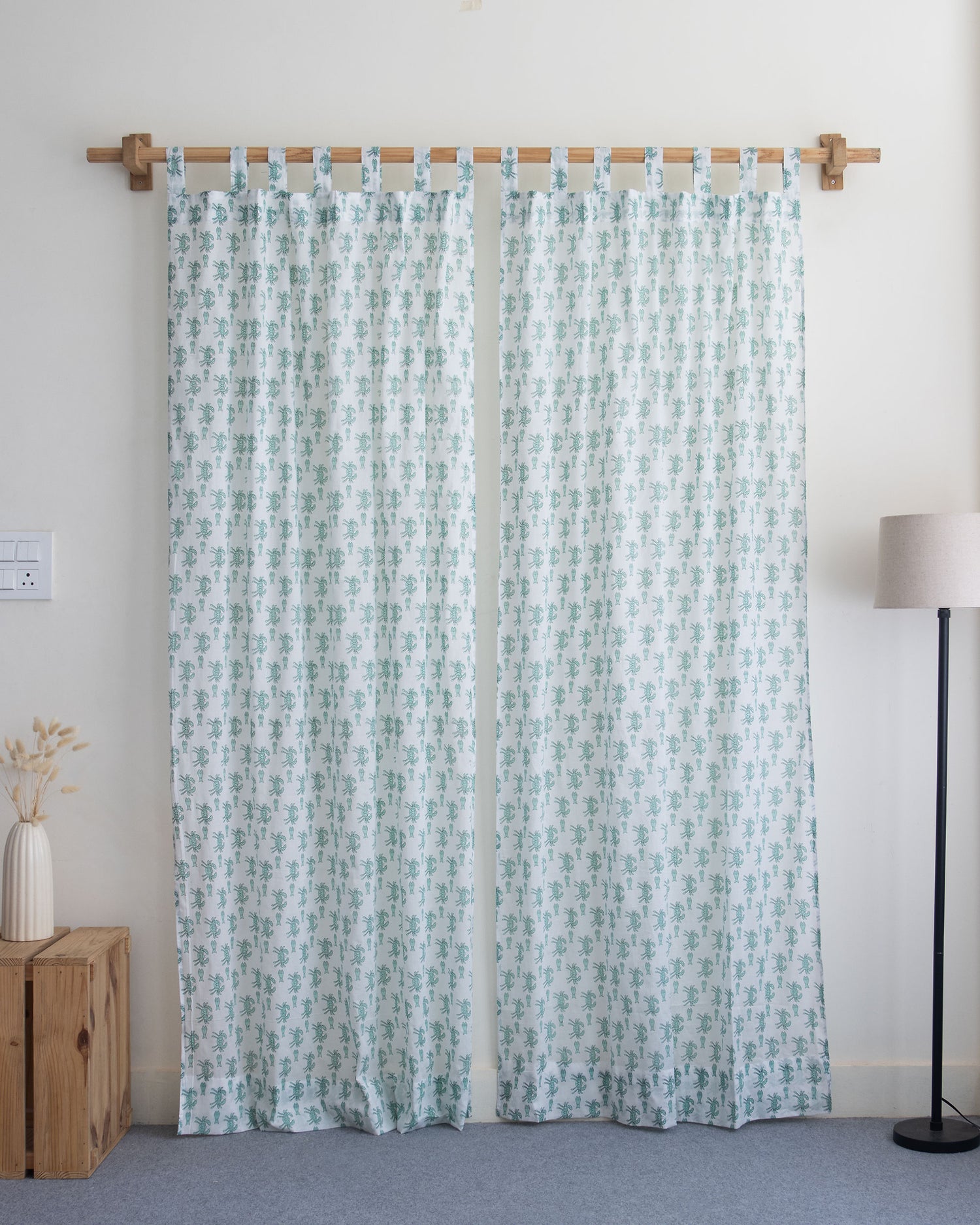 Sea Animals Block Printed Bedroom Curtains Online