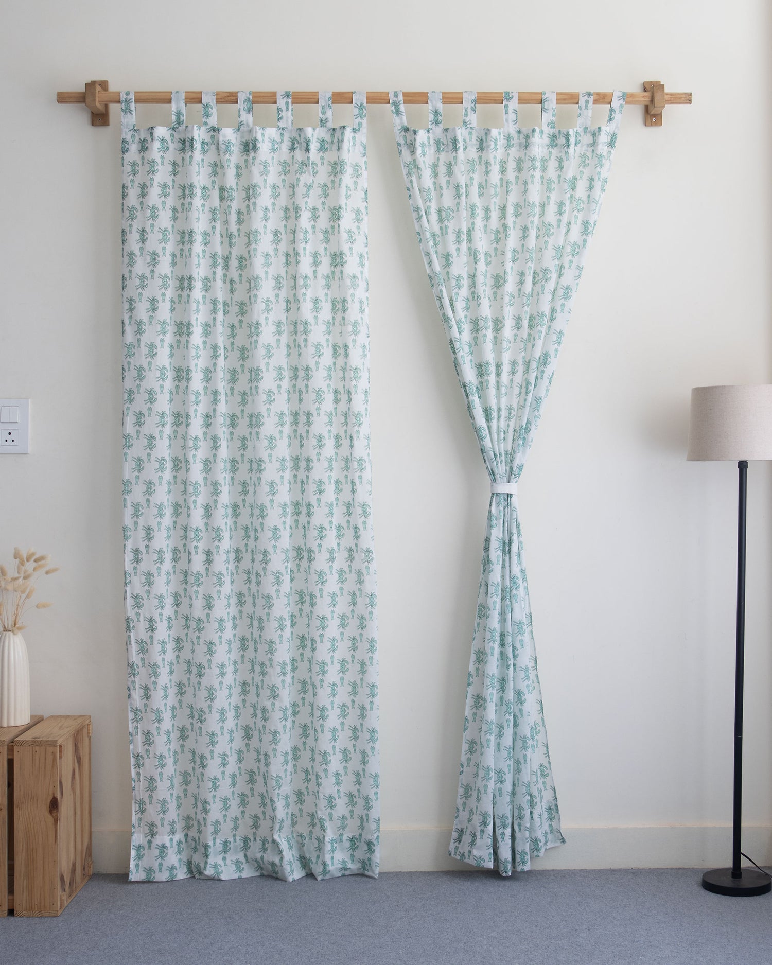 Sea Animals Block Printed Bedroom Curtains Online