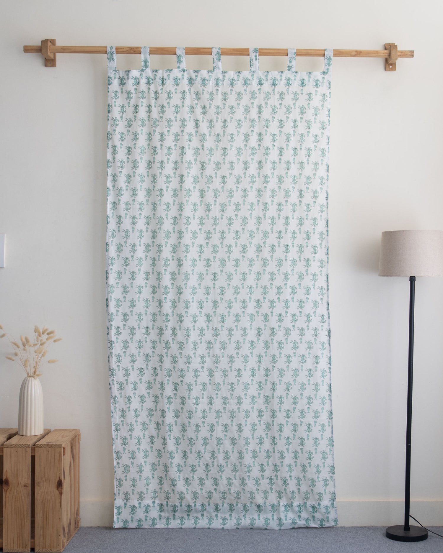 Sea Animals Block Printed Bedroom Curtains Online