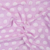 Sea Cell Block Print Cotton Running Fabric