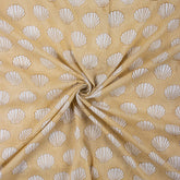 Sea Cell Hand Block Printed Brown Fabric