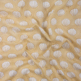 Sea Cell Hand Block Printed Brown Fabric