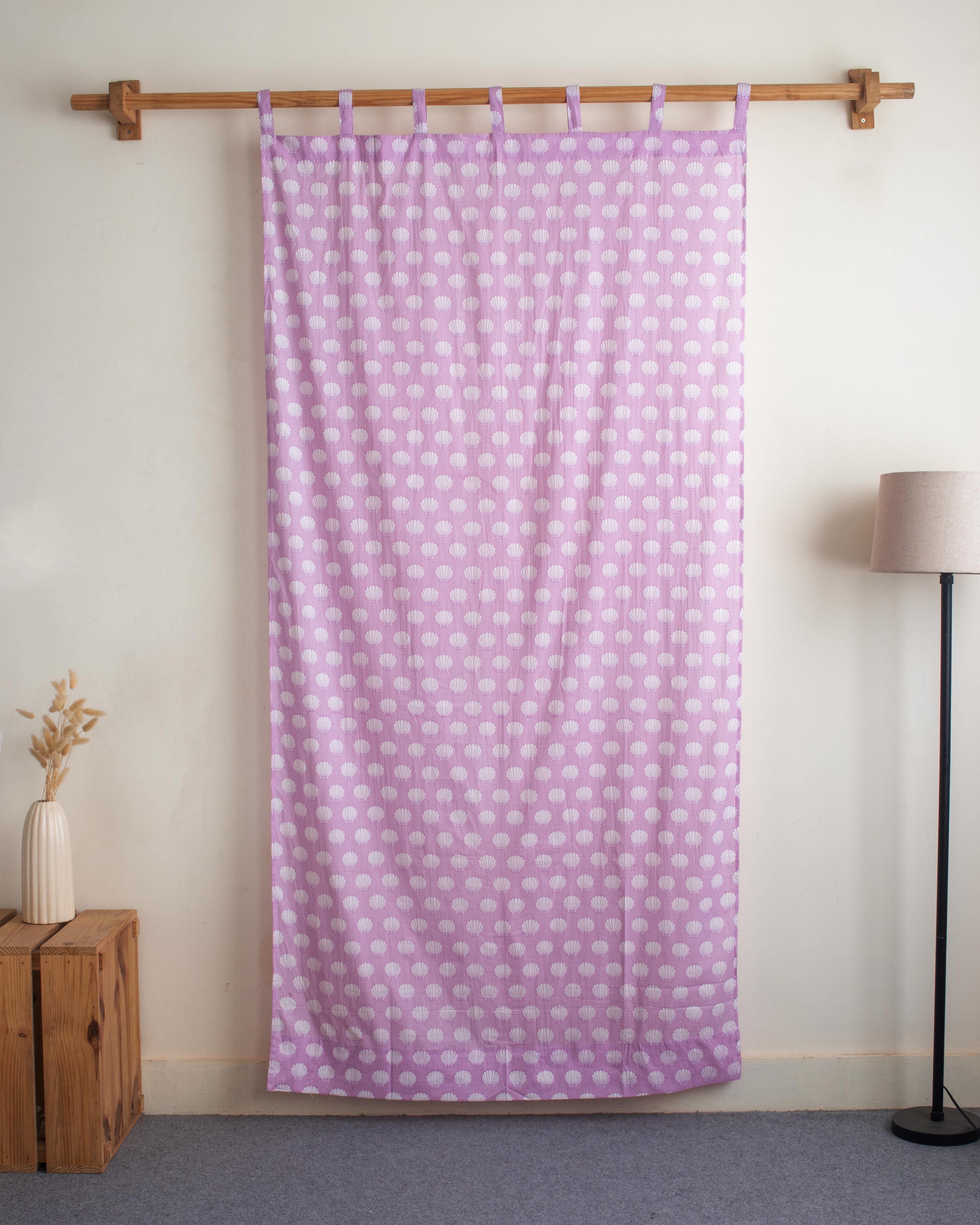 Seashell Block Print Curtains for Dining Room in India