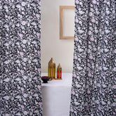 Set of 2 Indian Hand Block Print Floral Curtains