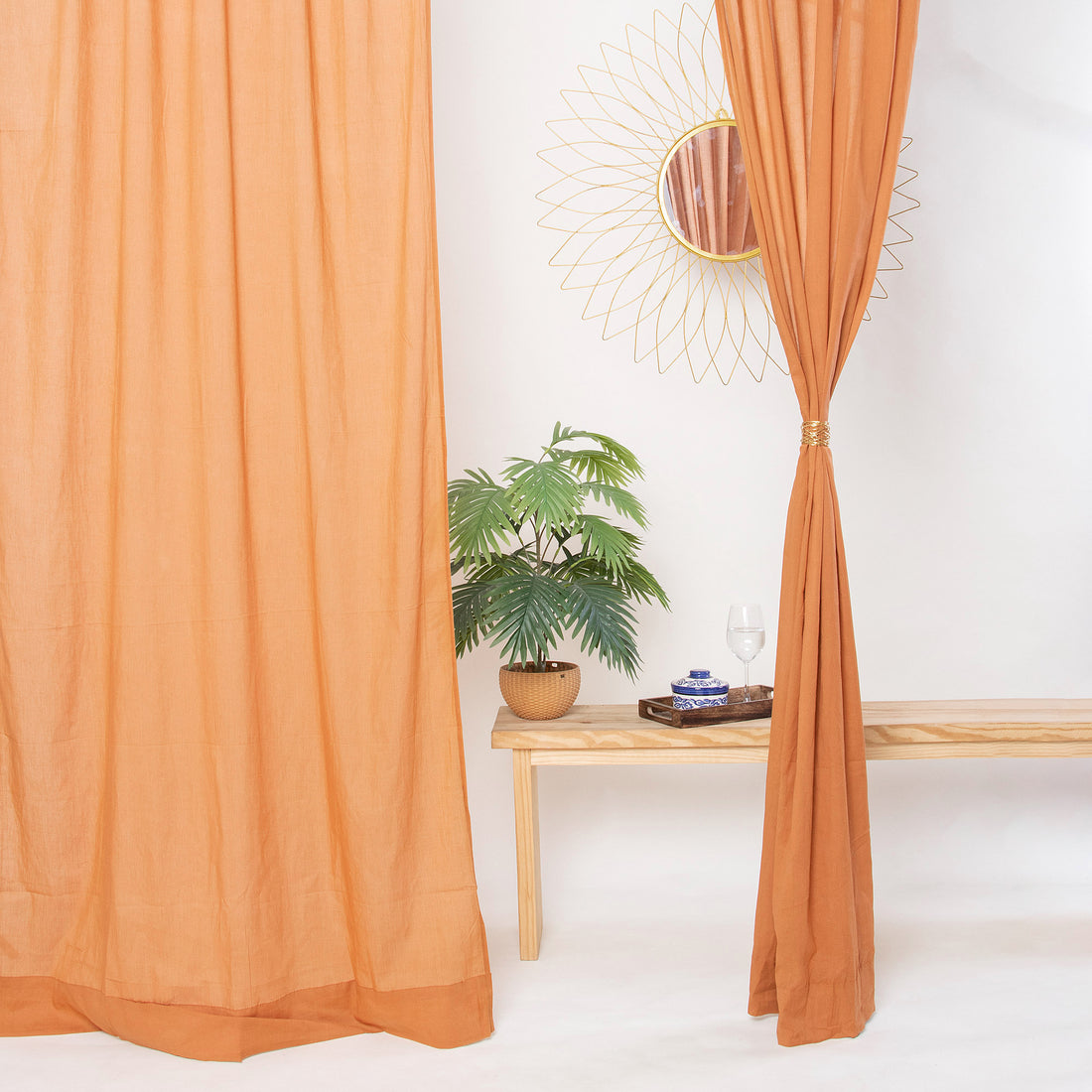 Set of 2 Pure Cotton Hand Dyed Door Curtain