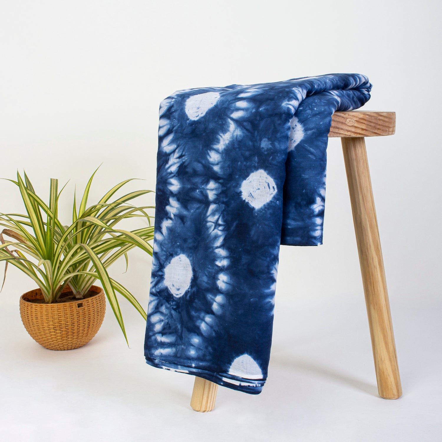 Shibori Blue Tie Dye Cotton Fabric