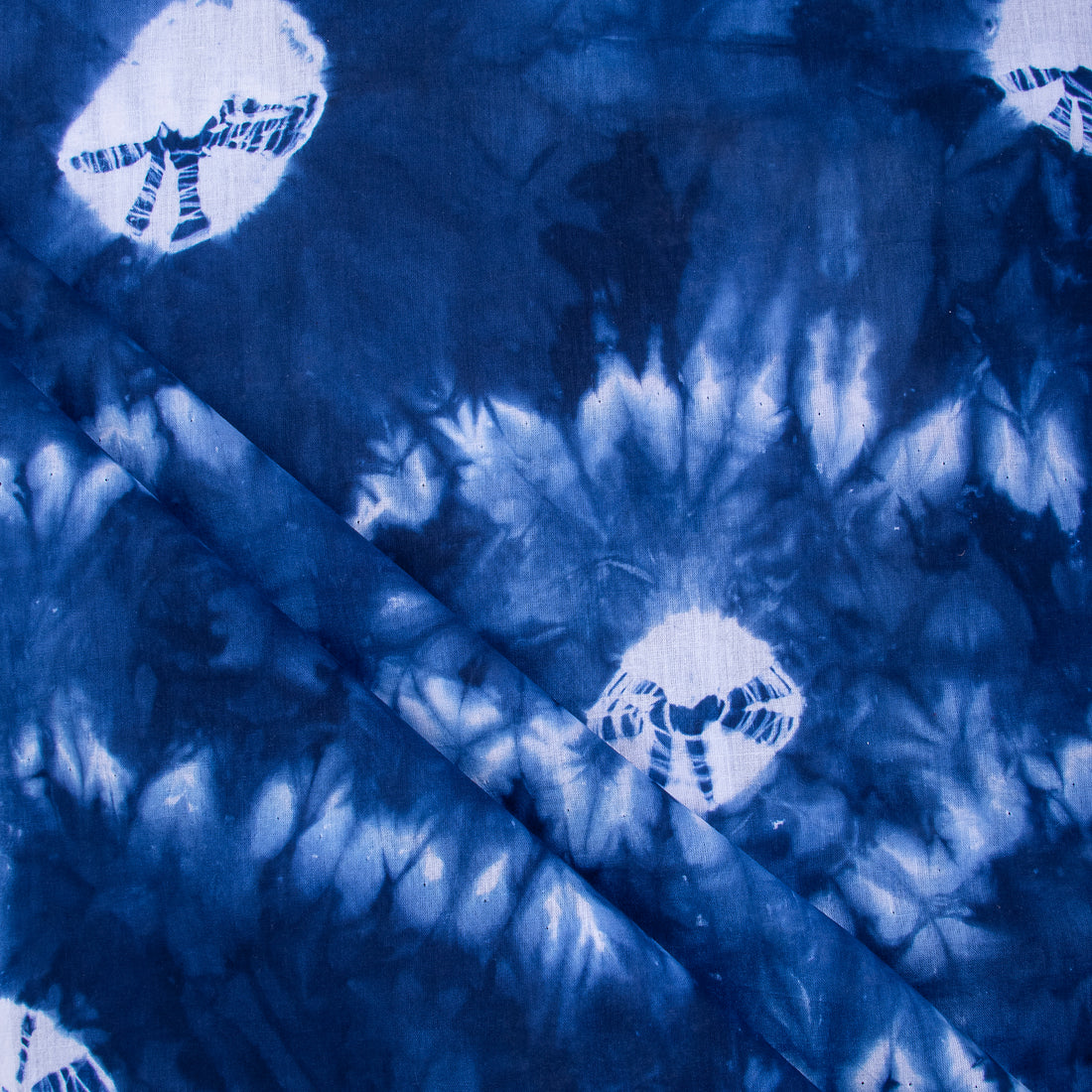 Shibori Blue Tie Dye Cotton Fabric