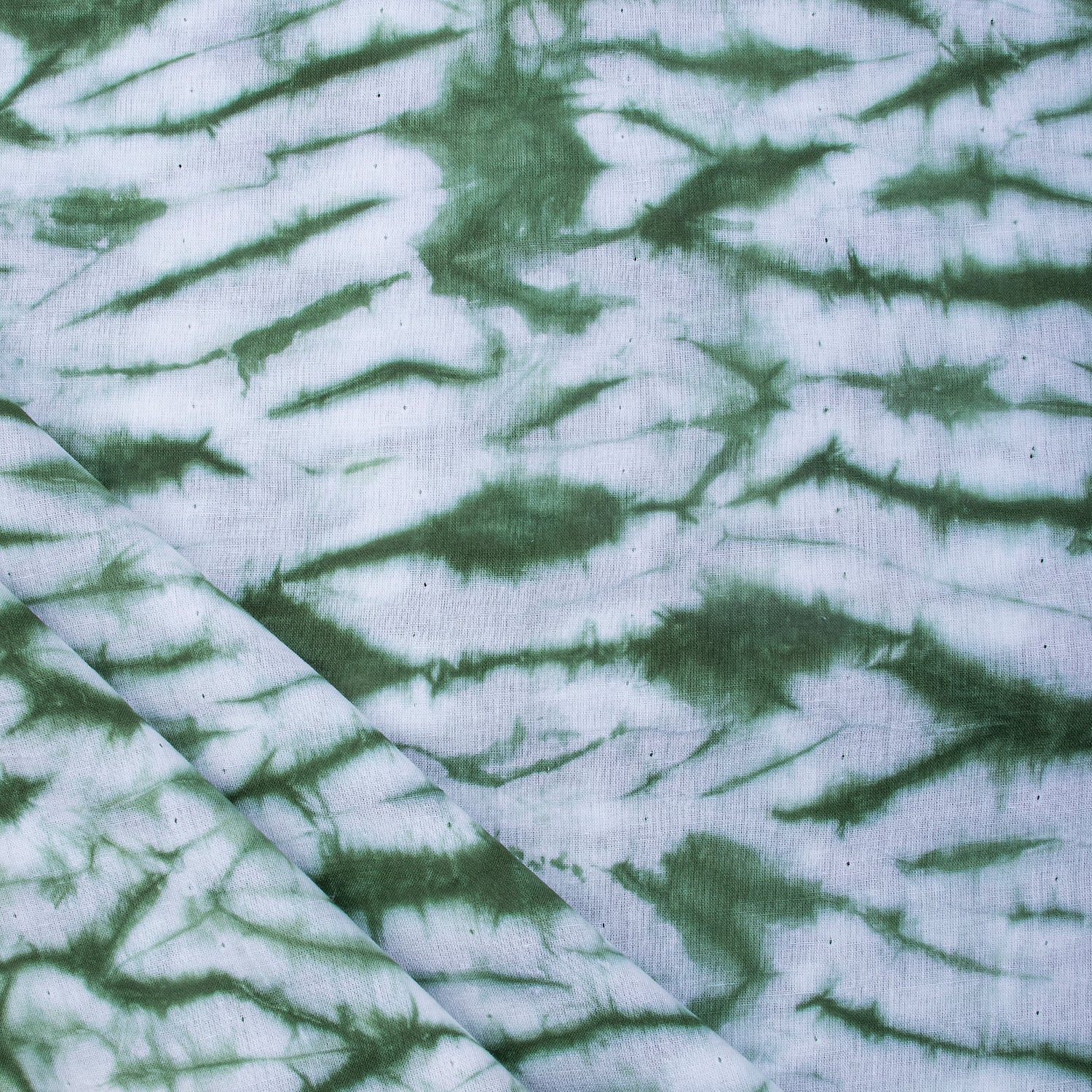 Shibori Green Tie Dye Cotton Fabric