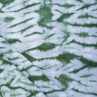 Shibori Green Tie Dye Cotton Fabric