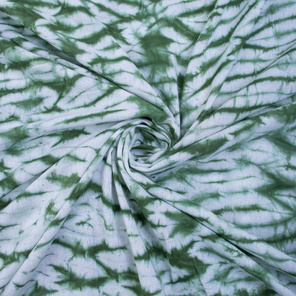 Shibori Green Tie Dye Cotton Fabric