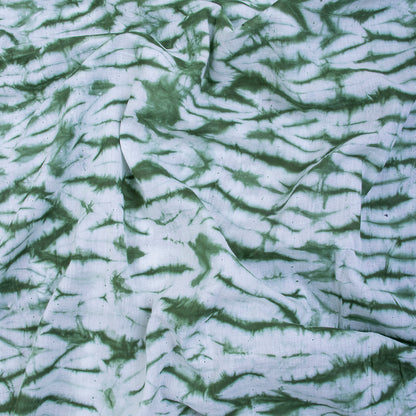 Shibori Green Tie Dye Cotton Fabric