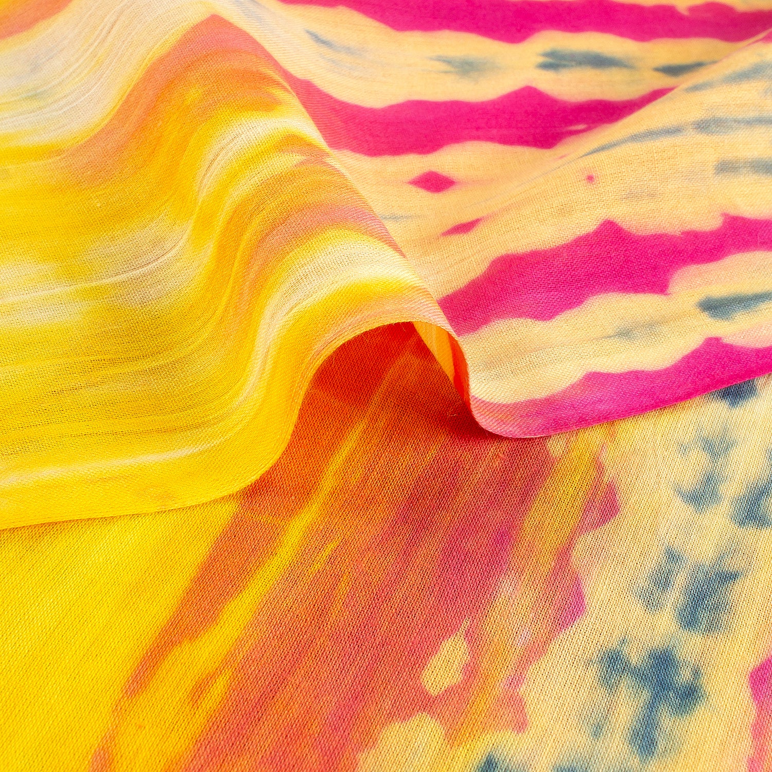Shibori Tie-Dye Multicolor Fabric for Women&