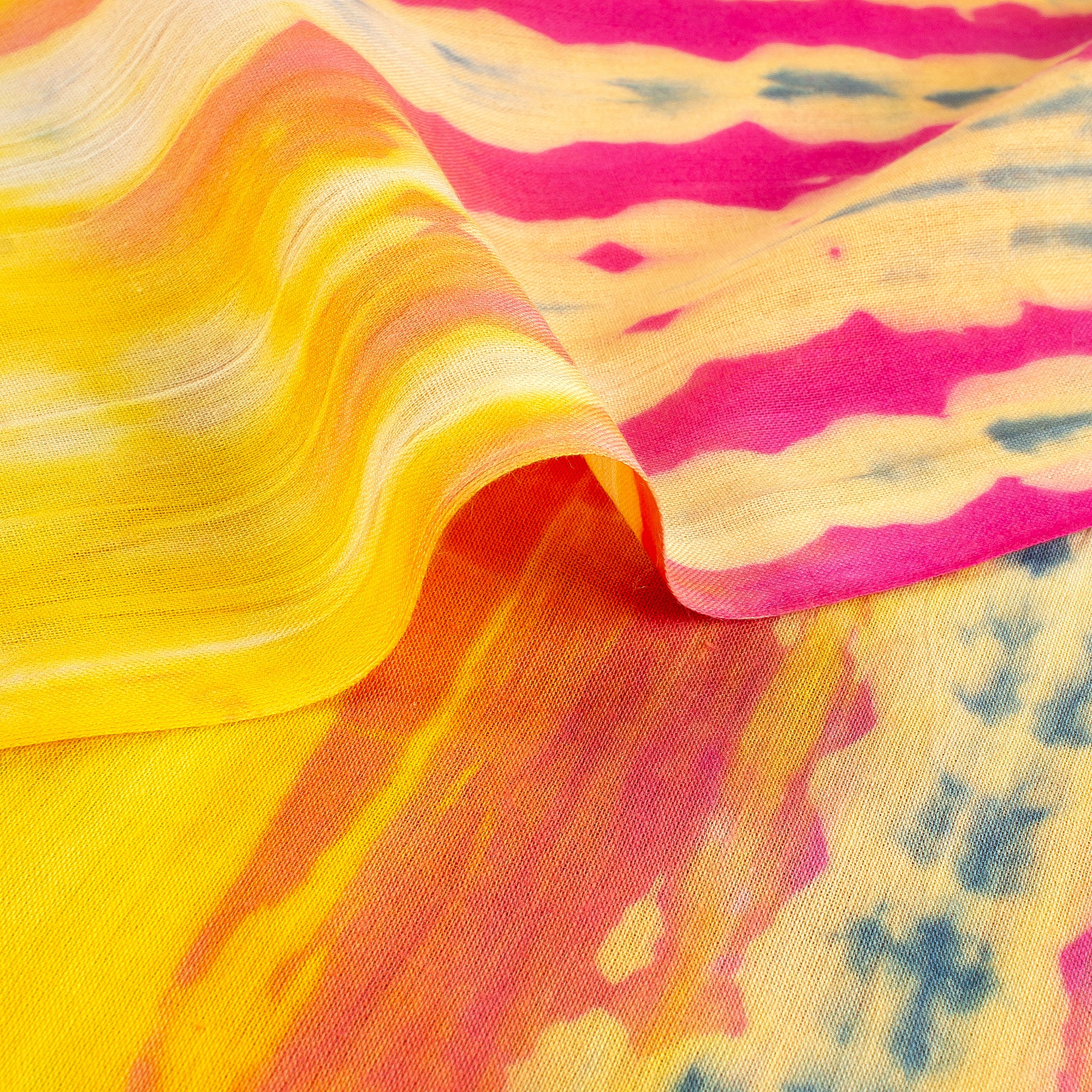 Shibori Tie-Dye Multicolor Fabric for Women&