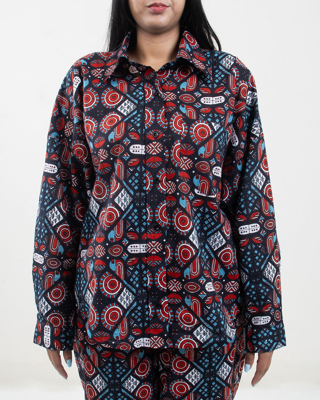 Short wiht Shirt &amp; Pajama Cotton Printed Co-Ord Set for Women