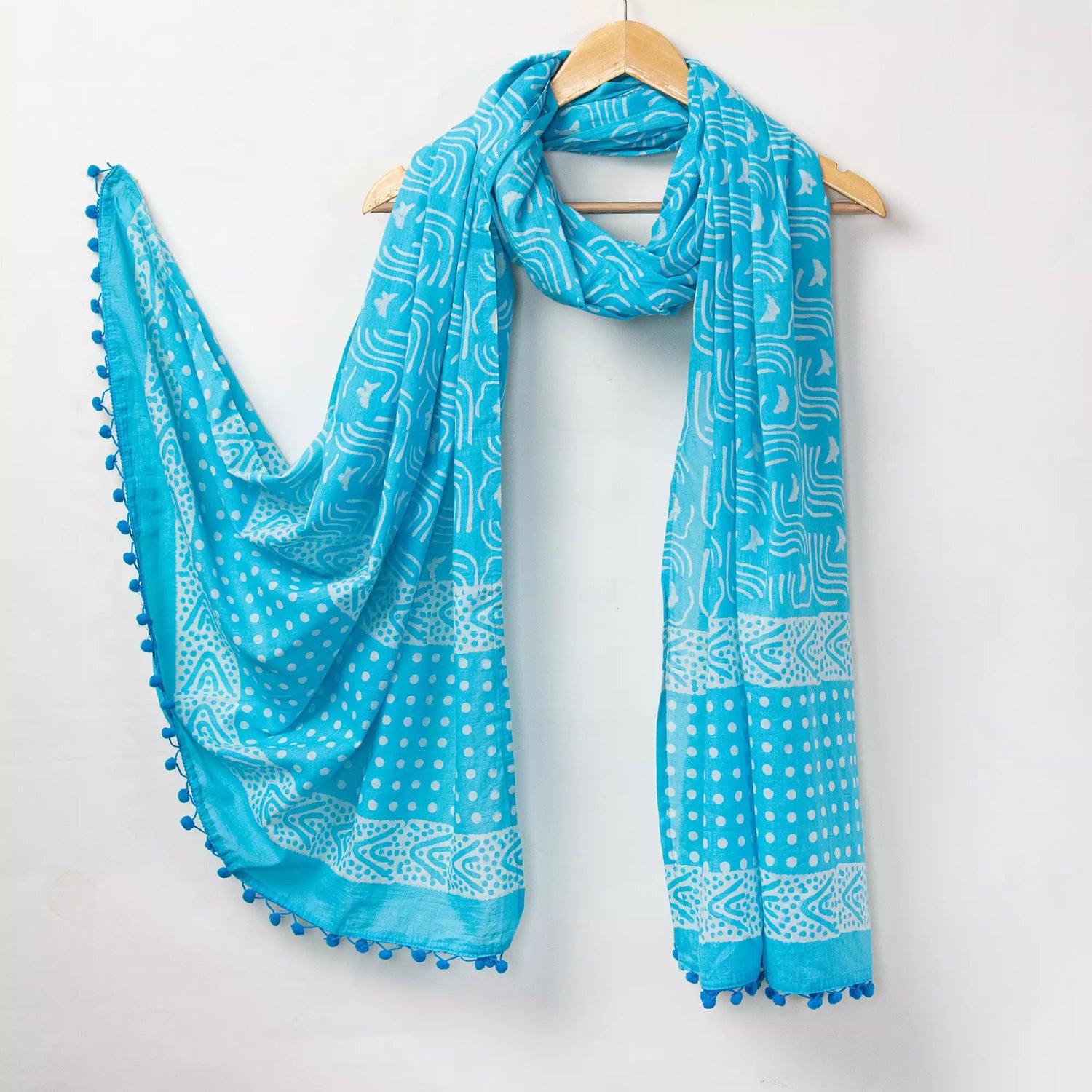 Sky Blue Cotton Dupatta Scarf for women Online
