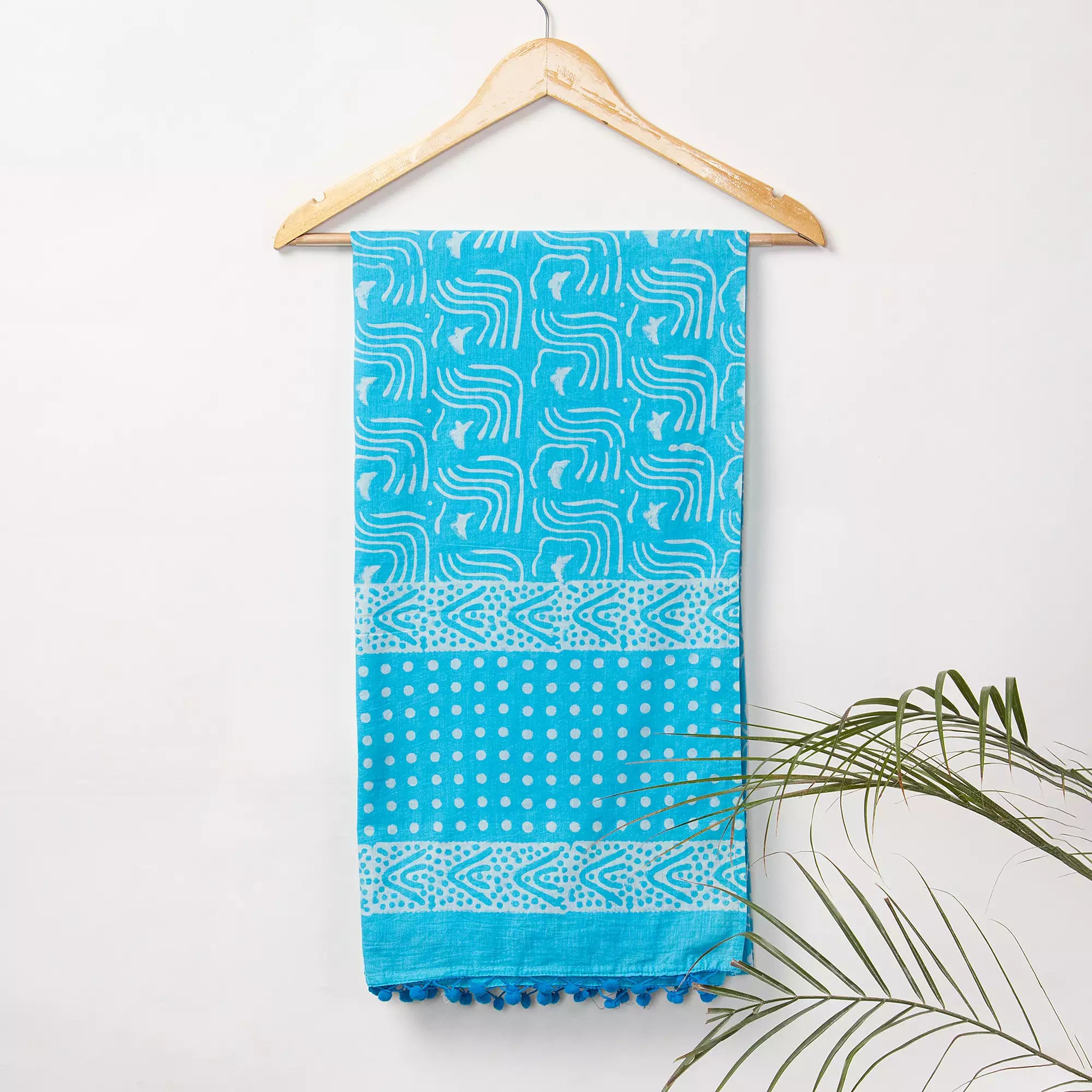 Sky Blue Cotton Dupatta Scarf for women Online