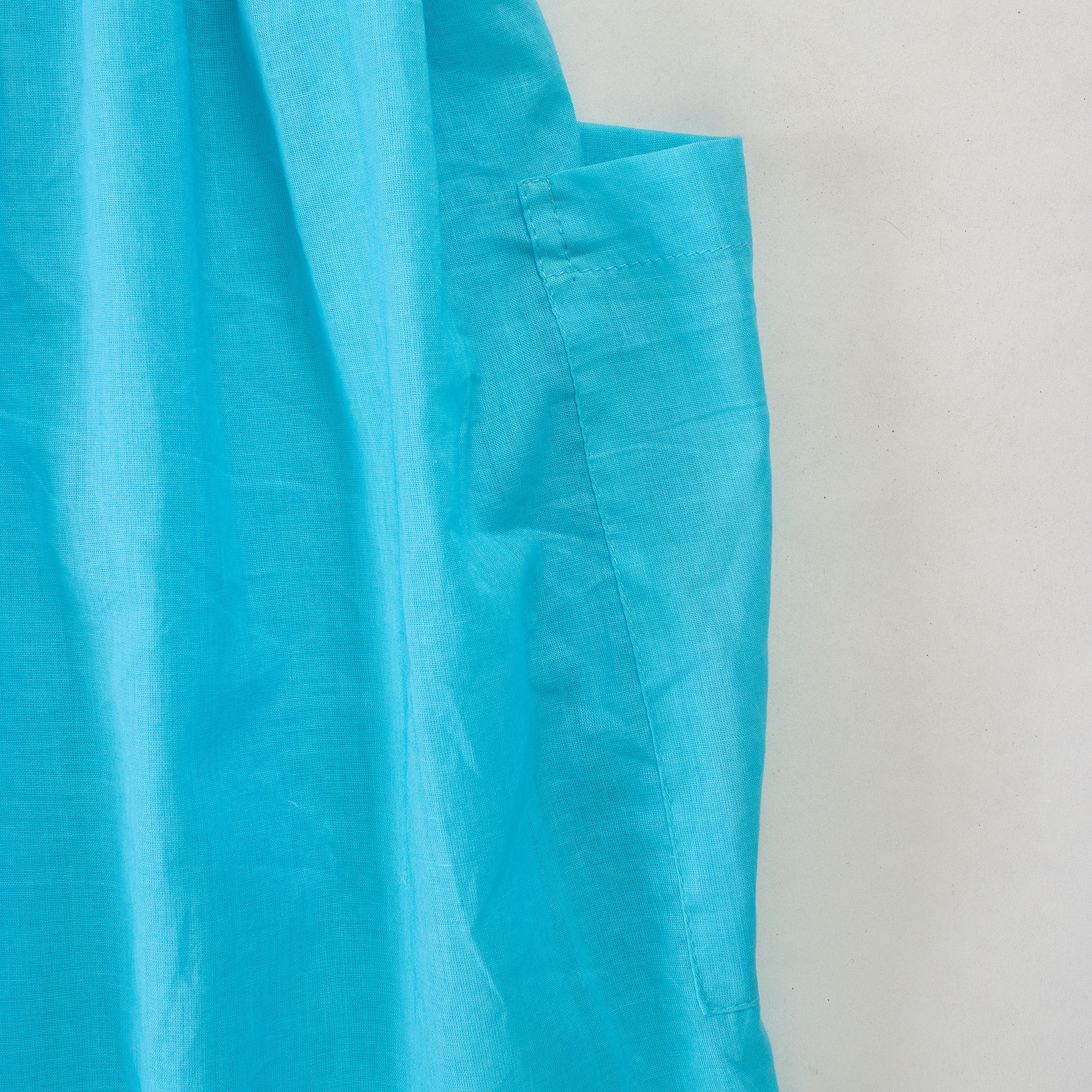 Sky Blue Hand Dyed Cotton Aprons For Womens