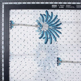 Sky Blue Palm Tree Hand Block Printed Cotton Fabric