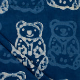 Soft Animal Block Printed Indigo Cotton Fabrics