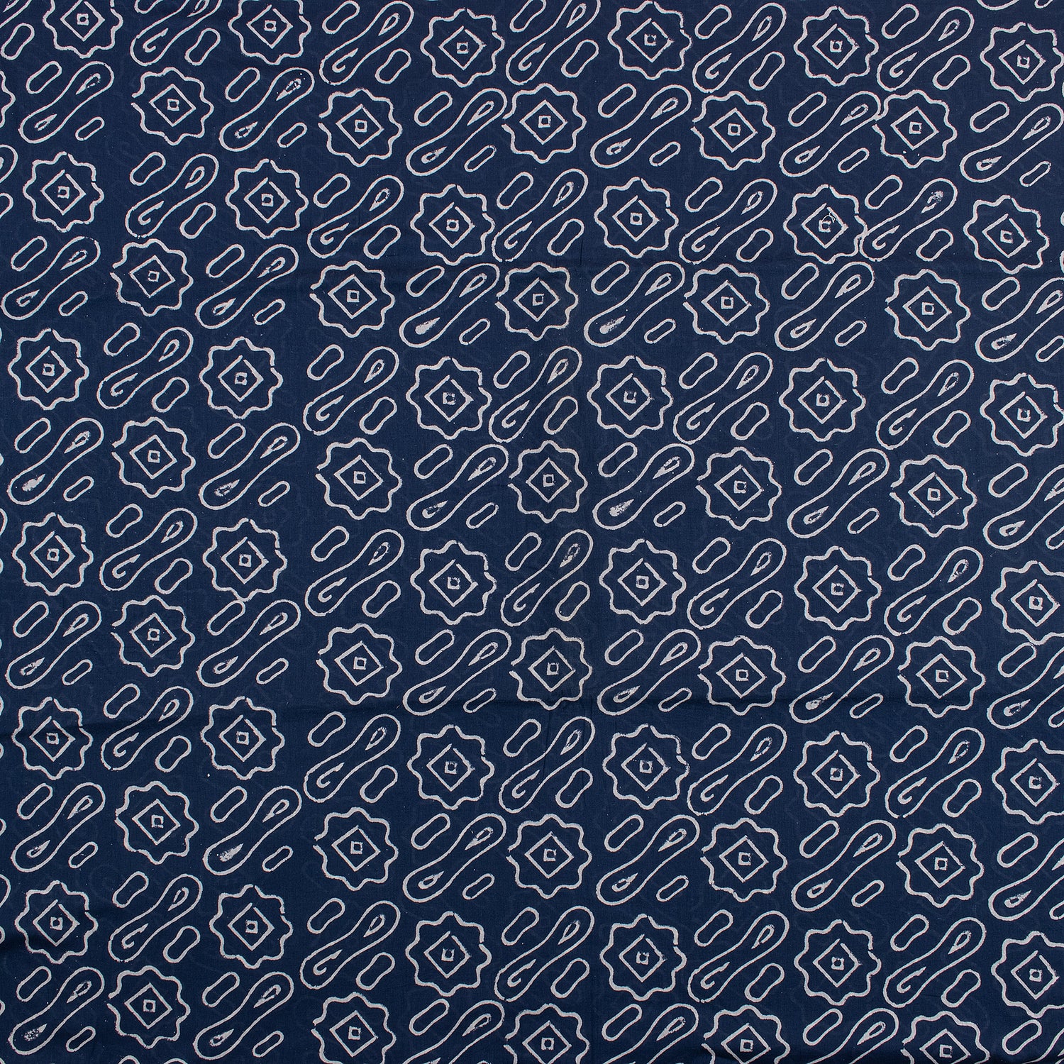 Soft Geometrical Printed Indigo 100% Cotton Fabric