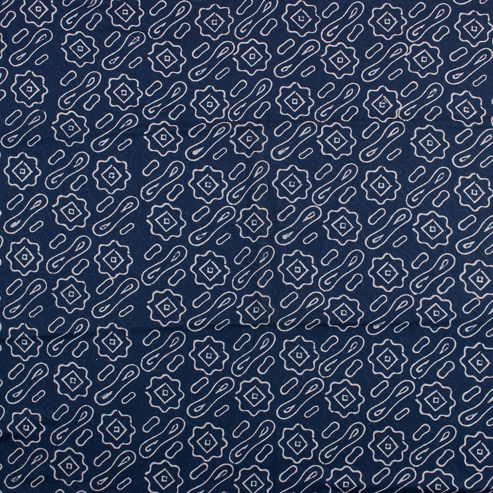Soft Geometrical Printed Indigo 100% Cotton Fabric