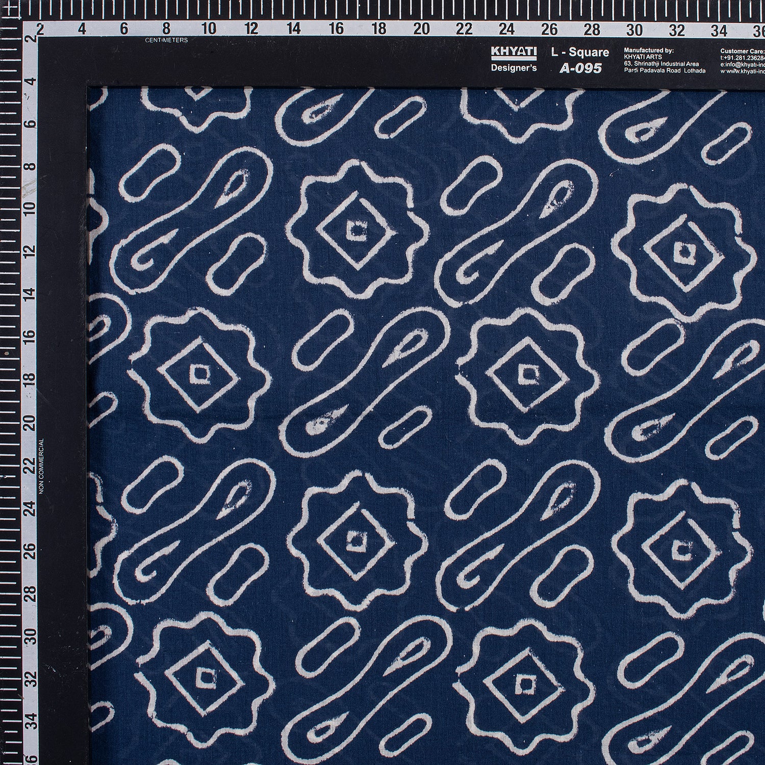 Soft Geometrical Printed Indigo 100% Cotton Fabric