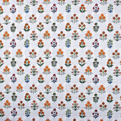 Soft Hand Block Multi Floral Print Kantha Cloth Fabric