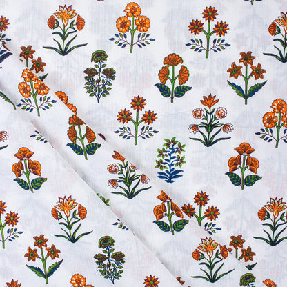 Soft Hand Block Multi Floral Print Kantha Cloth Fabric