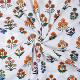 Soft Hand Block Multi Floral Print Kantha Cloth Fabric