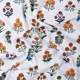 Soft Hand Block Multi Floral Print Kantha Cloth Fabric