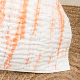 Soft Orange Tie Dye Kantha Cotton Quilt Blanket