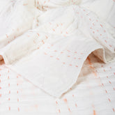 Soft Orange Tie Dye Kantha Cotton Quilt Blanket