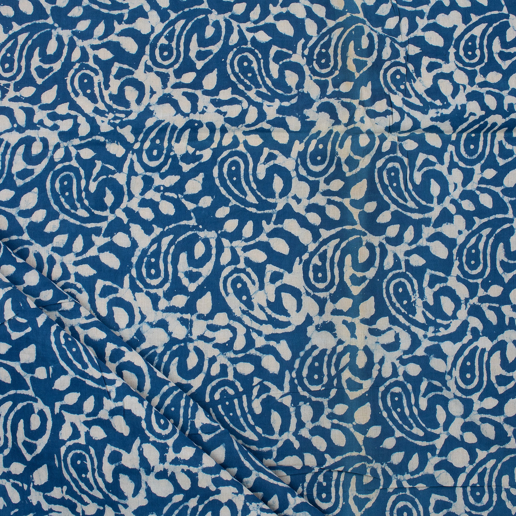 Soft Premium Paisley Printed Indigo Dyed Fabric