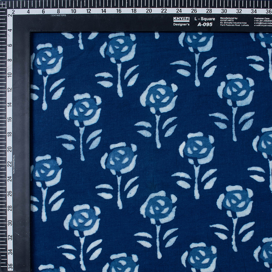 Soft Quality Indigo Floral Printed Cotton Fabric By Yard