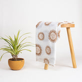 Soft Red Sun Hand Block Printed Cotton Running Fabric