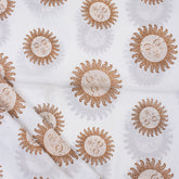 Soft Red Sun Hand Block Printed Cotton Running Fabric