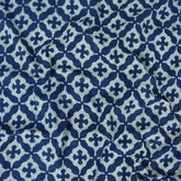 Soft Unique Hand Block Printed Indigo Fabric