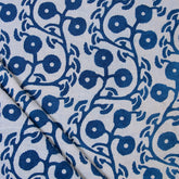 Softest Floral Blue Indigo Print Cotton Fabric