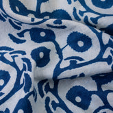 Softest Floral Blue Indigo Print Cotton Fabric