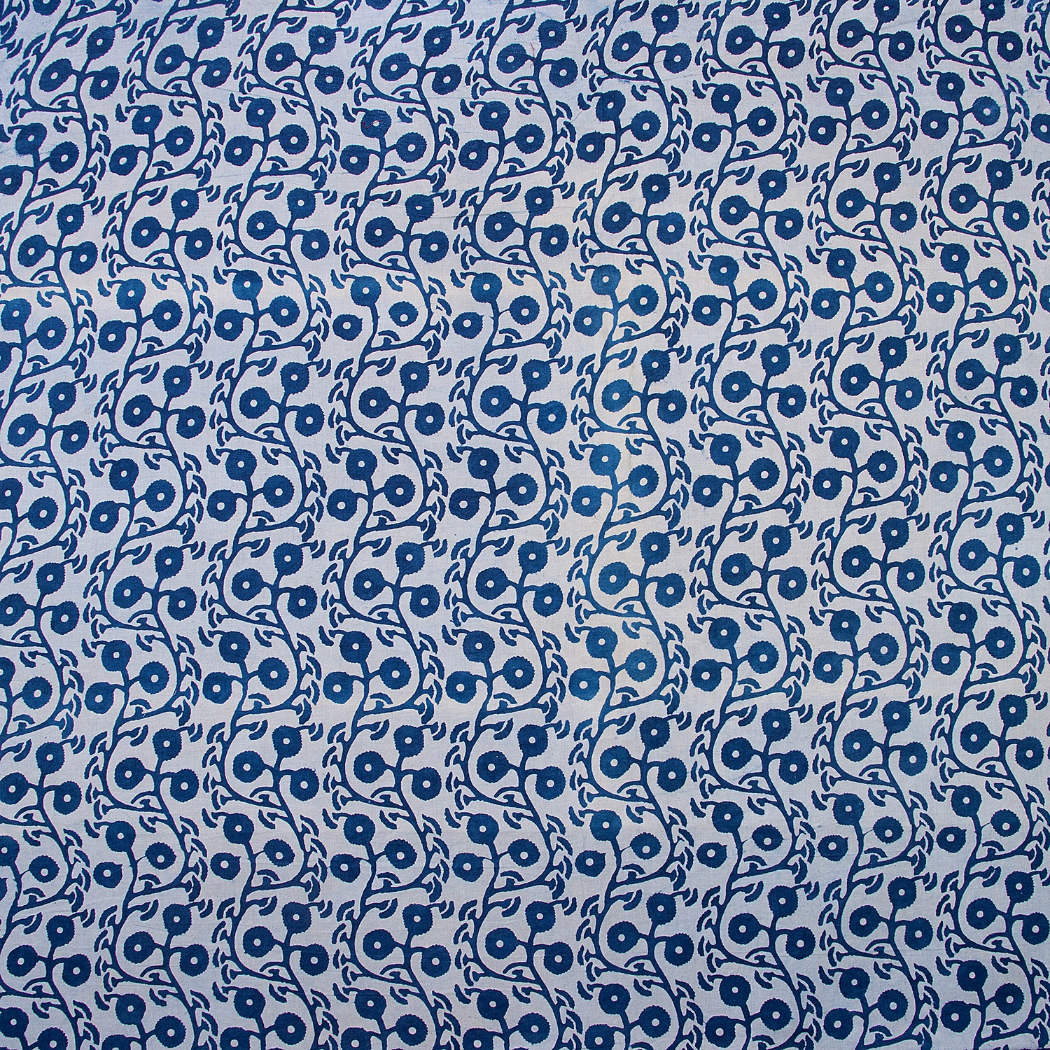 Softest Floral Blue Indigo Print Cotton Fabric
