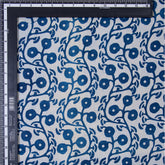 Softest Floral Blue Indigo Print Cotton Fabric