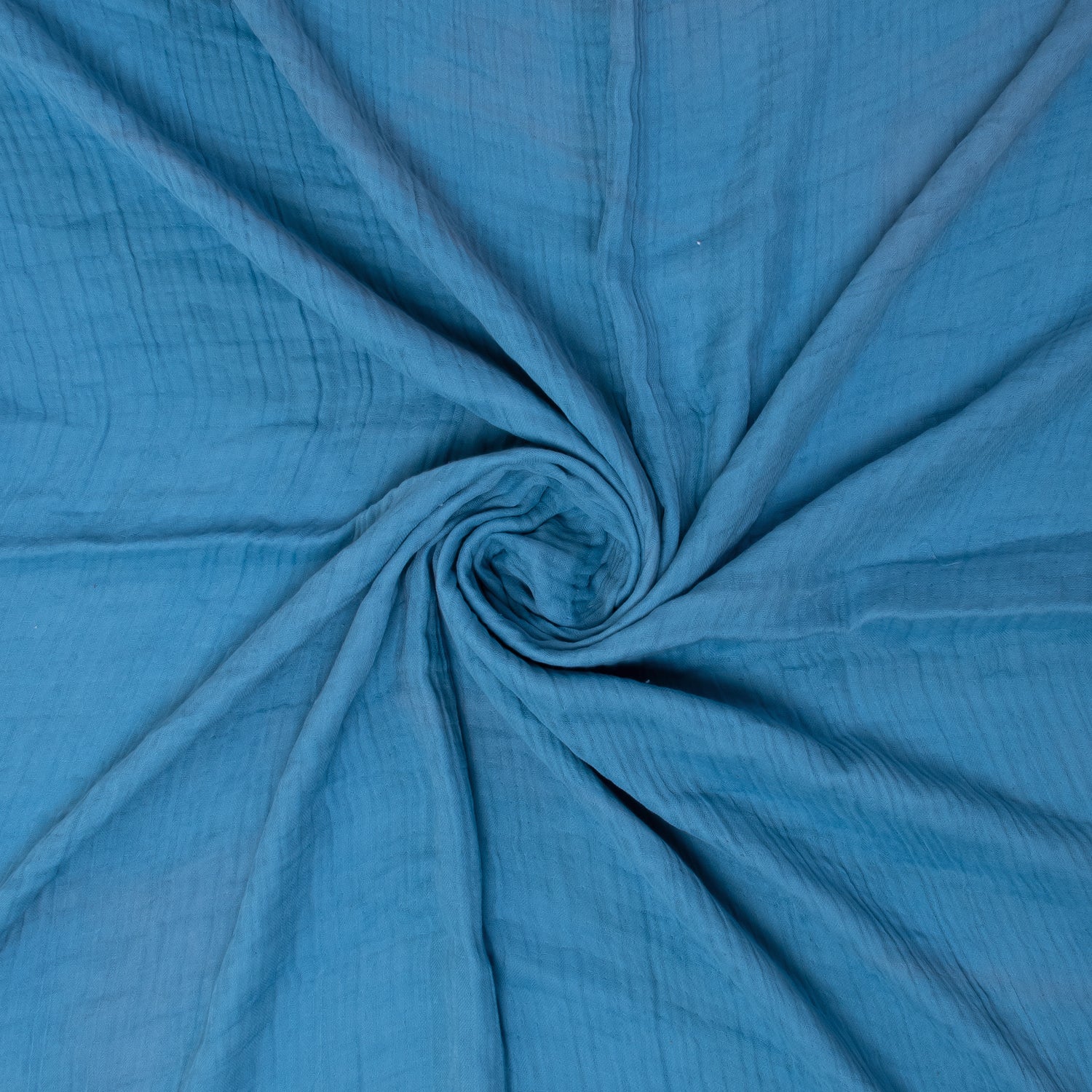 Solid Blue Cotton Gauze Blanket Throw