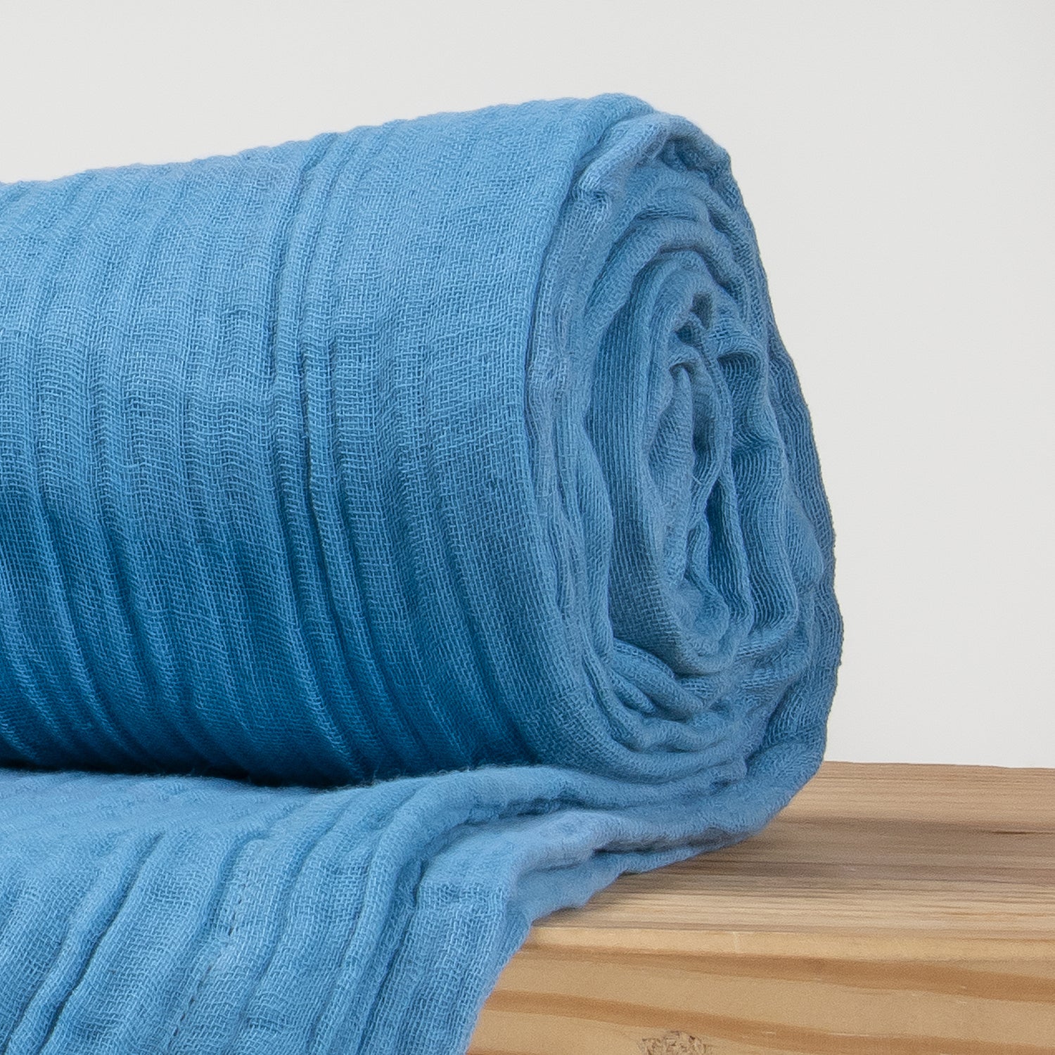 Solid Blue Cotton Gauze Blanket Throw